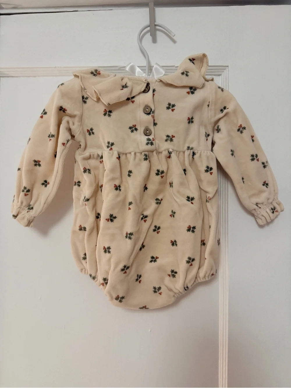 Quincy Mae Holly Berry Velour Romper